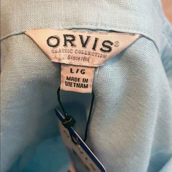 NWT Orvis Linen-Blend Top Button Front Blouse - Picture 6 of 8